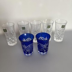 HOYA CRYSTAL Glass Glass*5(10x5cm/3.93×1.96″)/Glass*2(8×5.5cm/3.14×2.16″) set