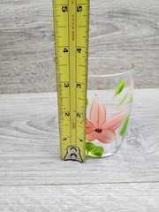 Pink Vintage Hand Painted Water Tumblr Glass 3″