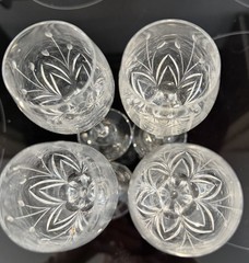 4 Mikasa Crystal Petit Points Cordial Set 7” Tall