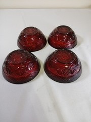 ANTIQUE RUBYRED BY CRISTAL D’ ARQUES/DURAND FRANCE GLASS, SET OF 4 SALAD BOWLS