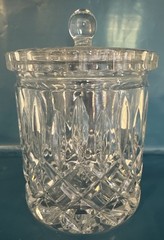 Godinger Silver Art Co, Crystal Legends Biscuit Jar & Glass Lid7” H x 4-1/2″, O3