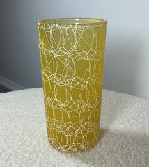 VTG Colorcraft Spaghetti string drinking glass rubber coated MCM 5 1/2 in VGC