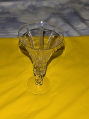 Vintage Royal Fern Glass Water Goblet with Twist Stem by Libbey Glass Company