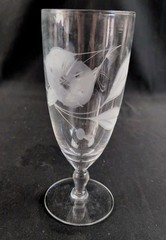 (Set of 5) Glastonbury Lotus 1500-17, Gray Cut Etched 7.25″ Ice Tea Glasses