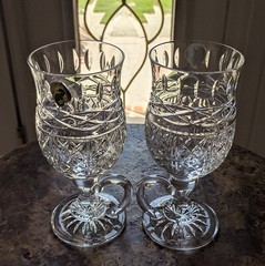 Waterford Crystal BOOK of KELLS Footed Irish Coffee Mugs Celtic Knot ~ NEW 8 oz