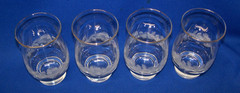 4 VTG Libbey Frosted Etched Pine Cones Tumbler Glass Gold Rim Winter Christmas