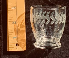 1 Footed LAUREL Leaf 4-oz Anchor Hocking JUICE GLASS – PERFECT – 26 AVAILALBE!