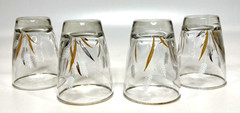 Libby Gold Wheat Glasses 1960’s barware/Juice cup. 3.5″ Tall. Set of 4, Vintage