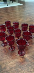 Vintage Viking Ruby Red Water Goblet