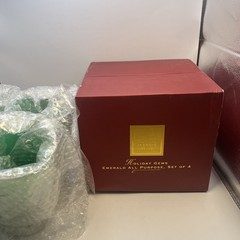 Lenox HOLIDAY GEMS Emerald Green Martini Glasses Set Of 4 Unused Original Box