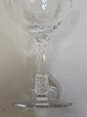 Vintage Unmarked Etched Floral Champagne Glasses Set Of 4 Clear Column Stem
