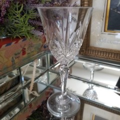 Cristal De Flandre Salzburg Pattern Water Goblet Cut Crystal Glass 7 3/8″