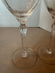 Two (2) Lenox Monroe Gold Rimmed Crystal Wine Water Glasses 7 5/8” Tall 6 oz.