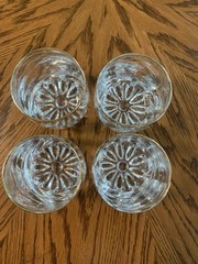 Vintage Pasabahce Whiskey Tumblers, Set Of 4, Panel Optic Design, 24 C Gold Rim