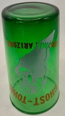 Vintage Green Souvenir Glass Tumbler Jerome Arizona Ghost Town