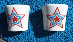 Fiestaware Shot Glass Set Of 2, Americana Stars, USA 4th Of July Fiesta