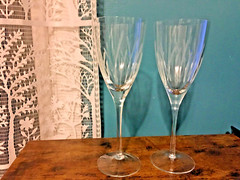 Pier 1 Crystal CRISTINA Water Goblets 1 pair