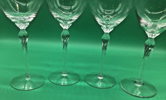LENOX USA Crystal – ARIA Pattern WINE GLASSES – Twisted Stem 7 1/2″ SET of 2