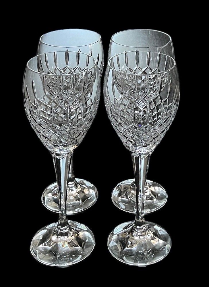 Set Of 4 Mikasa Crystal Coventry VT200 Wine Glasses 8-5/8” Tall Excellent