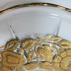 Vintage Georges Briard MCM Gold Scalloped Serving Tray with Sauce /Dip Bowl 12″