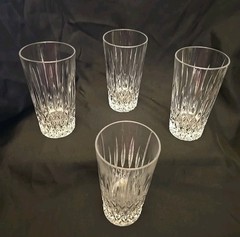 4 Mikasa Crystal Old Dublin 5.75″ Highball Tumblers Glasses VGC