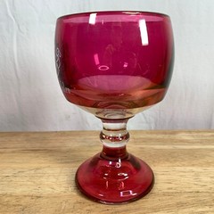 Blackberry Julep Ruby Red Chalice Goblet Stemmed Wine Glass 32oz