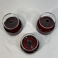 Set Of 3 Luminarc Arcoroc France Cavalier Ruby Red Champagne Sherbet Glass 3.25″