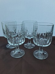 Set of 4 Libbey Glass Stemware DuraTuff Winchester Water Goblets 6″ USA
