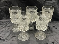 Five (5) Anchor Hocking Wexford 6 1/2” Wine/Water Goblets