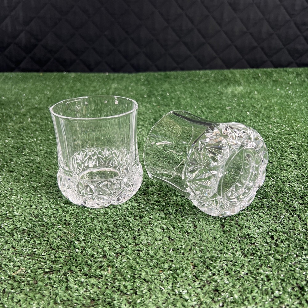 Set of 2 CRISTAL DE FLANDRE Fascination Old Fashioned Whiskey Rocks Glasses