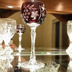 Nachtmann Traube Amethyst Purple Tall Hock Wine Crystal Glass 7 5/8”