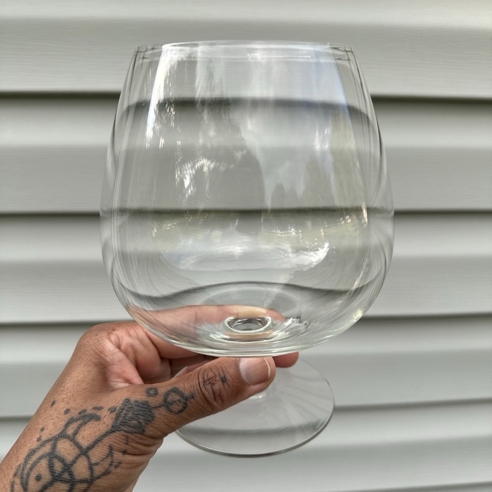 Vintage Footed Brandy Sniffer Cognac Glass Clear Drinkware 6.5”