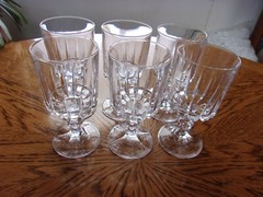 Wine RCR Cut Crystal 6 1/8″ Knob Stem Vertical Cut – Set of 6