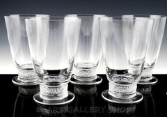 Lalique France PHALSBOURG OR RIQUEWIHR 5-1/4″ FLAT TUMBLERS GLASSES Set 7 Mint