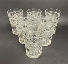 6 ct Vintage Imperial Glass Ohio Tradition Clear Flat Tumblers 5” Glasses 11 oz