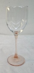 Le Vin Rose Luminarc France Peach Pink Stemmed Wine Glass Goblet 8″ NICE