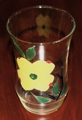 Lot of (4) Vintage Joni Dixie Dogwood Hand Painted Juice Glasses