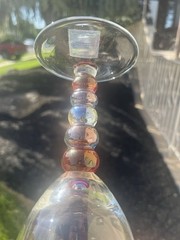3 Vintage Crystal Wine Glasses Lead Free With Beautiful Stem. Elegant