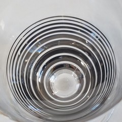 Daum France 6 Goblet Set 5″ Glasses Silver Stripes SIGNED RARE 8 Ounces