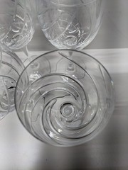 Set of 6 Cristal D’Arques Junon Clear Crystal Wine Water Goblet Glasses 9 3/8″
