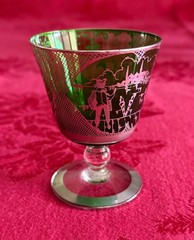 Vintage Venetian Wine Glasses, Silver Embossed