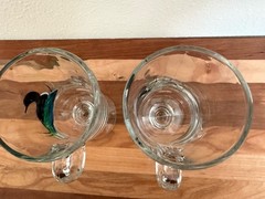 Unique Coffee Mugs: Artisan Hand Painted Loon Lake & Reed scene – set of 2