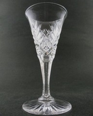 2 antique ABP Cut Glass CORDIALS – Flared Bowl Trumpet shape – 1 oz., 4.5″ tall