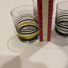 Pierre Cardin Vintage Sasaki Lowball Drinking Glasses Rare Gradient Striped 3