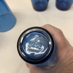 Vintage Cobalt Blue Vereco France Juice Glasses Tumblers 3 1/2” Tall Set 5