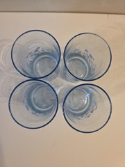 Vtg Libbey Collette Springtime Tulip Drinking Glass Set of 4 Flowers Glass 6″