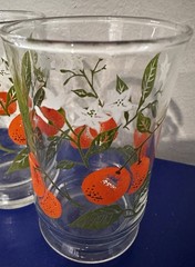 Vintage Libby 3 Inch Orange Juice Glasses 5 oz Set Of Three Oranges
