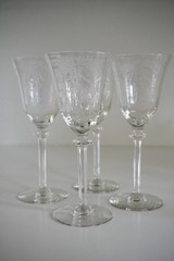 1920s Maryland Glass Co. «Diana & Nymph» Etched Goblets – Set of 4