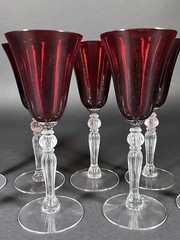 8 Cambridge 3035 or Morgantown Monroe Ruby Spanish Red Sherry Wine Glasses 6.25”