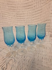 4-Piece Blue Aperitif or Cordials Set by Unknown Manufacturer